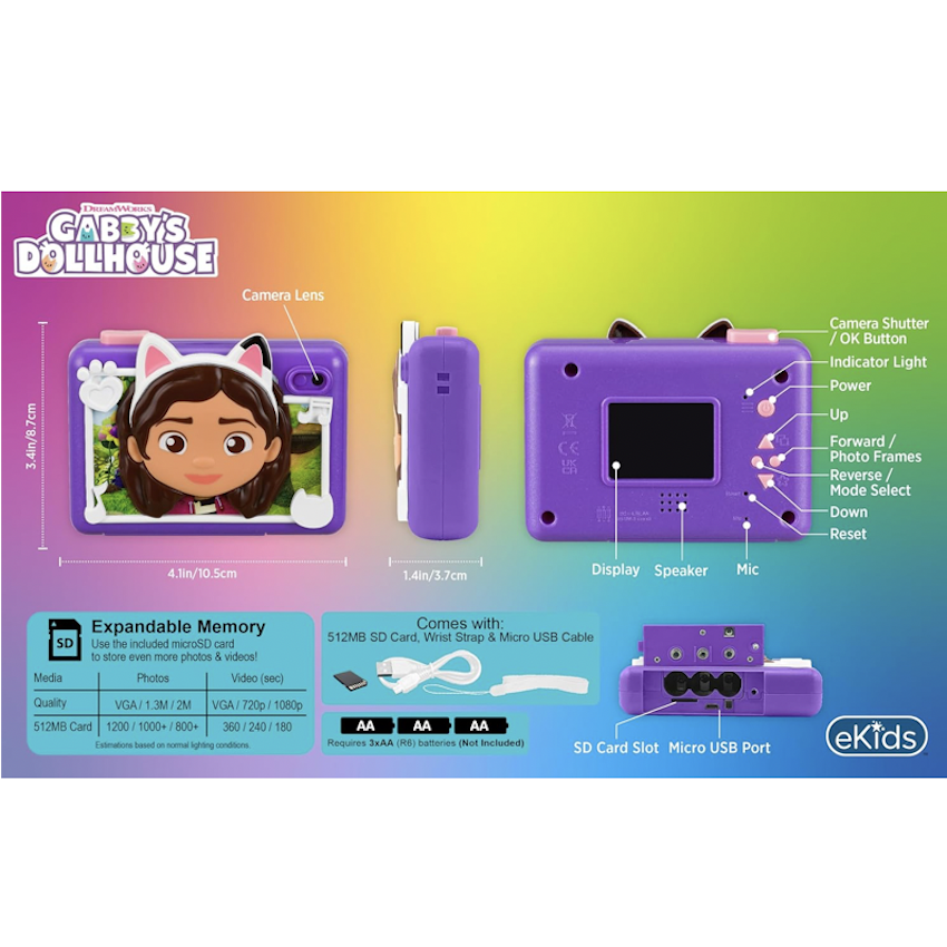美國 Gabby's Dollhouse 兒童數位相機