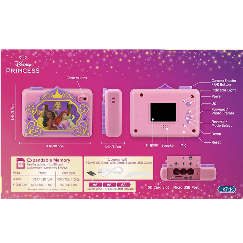 美國 Disney Princess 兒童數位相機