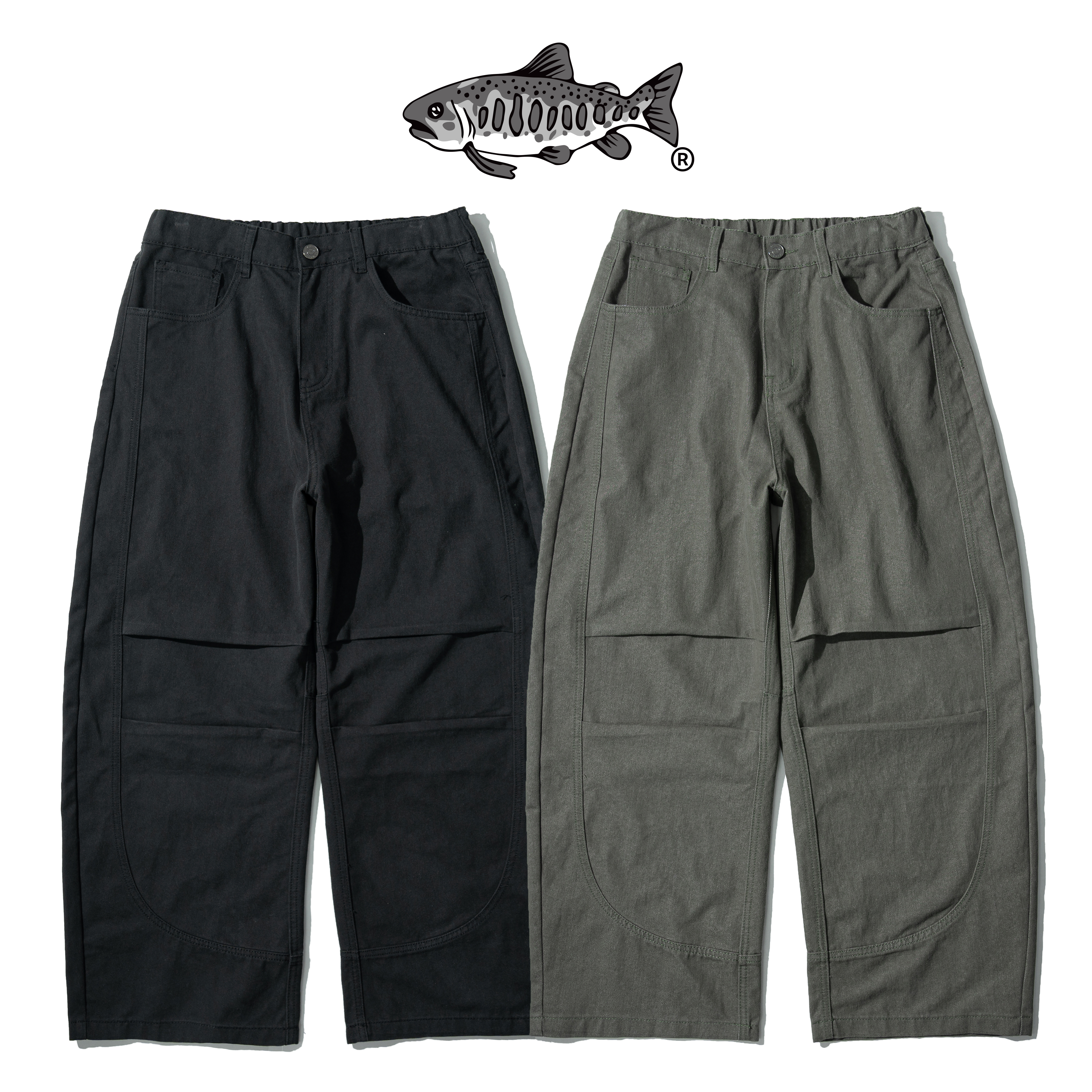 AGILITY Pleated Knee Curved Pants 剪裁 褶線 彎刀長褲 [P65]