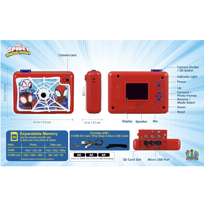 美國 Spidey 兒童數位相機