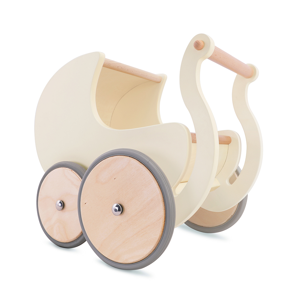 Kinderfeets美國 木製肌力學步車初心者南瓜馬車系列_S號｜奶白