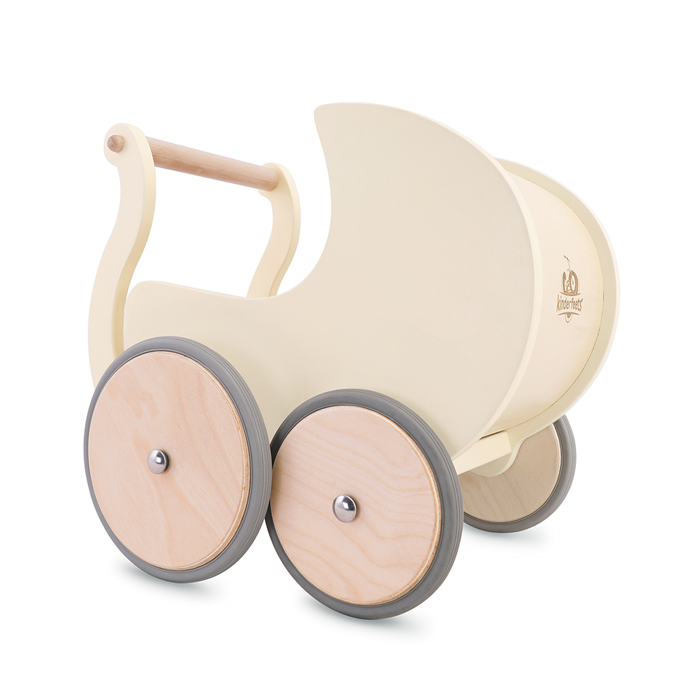 Kinderfeets美國 木製肌力學步車初心者南瓜馬車系列_S號｜奶白