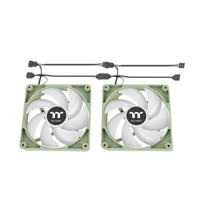 米特3C數位–Thermaltake 曜越 CT140 ARGB 正轉 模組化線材設計 (二入) 抹茶綠/繡球花藍