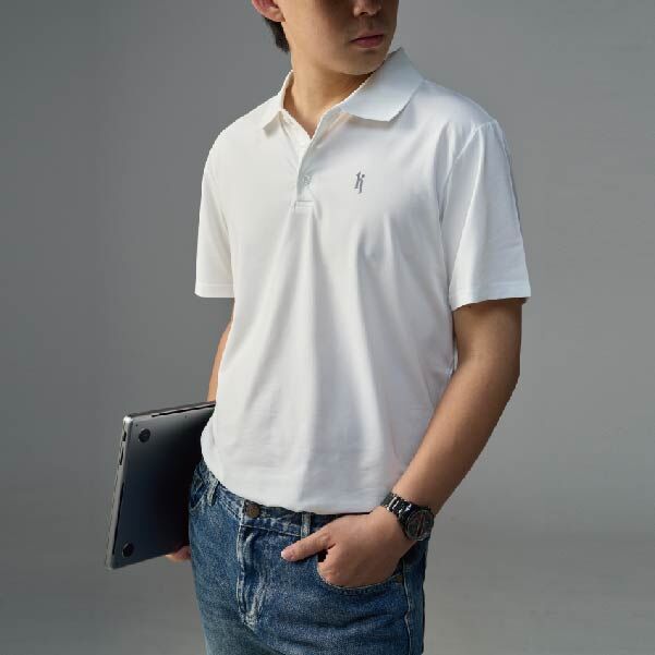 Sorona冰感認證-透沁涼感POLO衫-白色