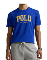 [S] POLO RALPH LAUREN BLUE LOGO JERSEY CREWNECK TEE, 1464502-BLUE (SZZ598)
