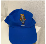 [S] POLO RALPH LAUREN BLUE 1460548 BEAR BASEBALL CAP, 710957164001 (SZZ599)