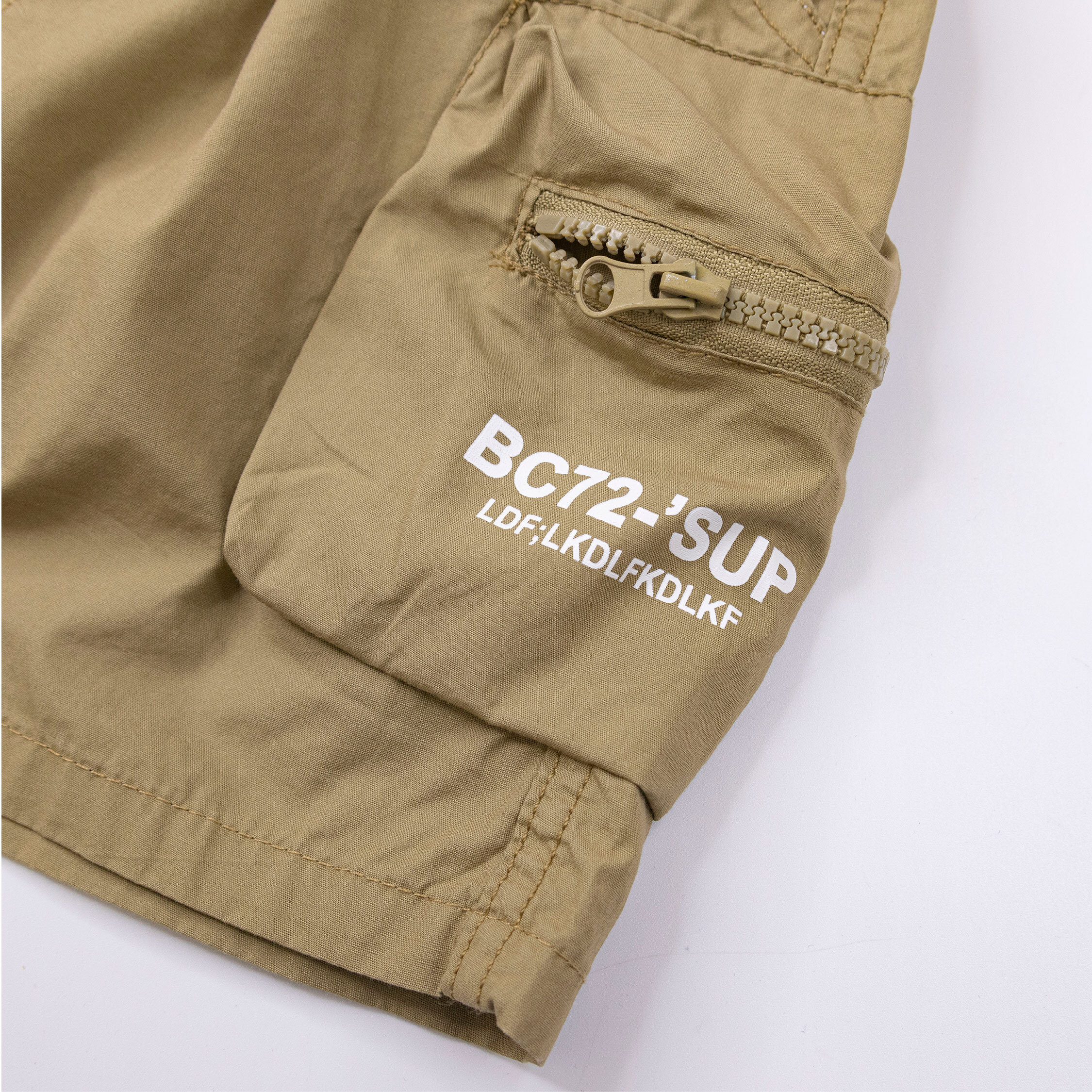 【H50239】經典字母印花棉質休閒短褲