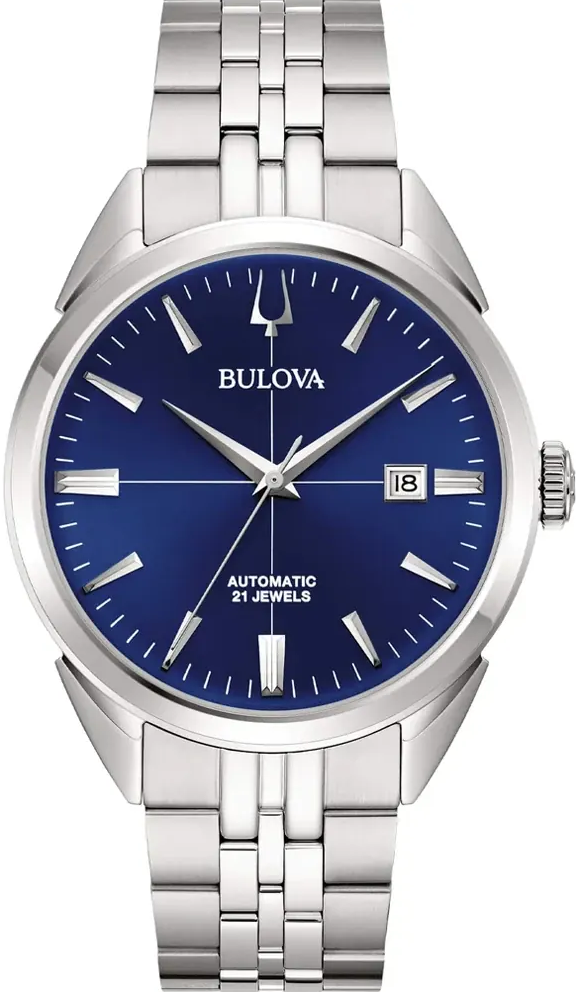 萬年鐘錶 - BULOVA 寶路華 藍色錶盤自動機械男錶 96B425 錶徑 41.5 MM