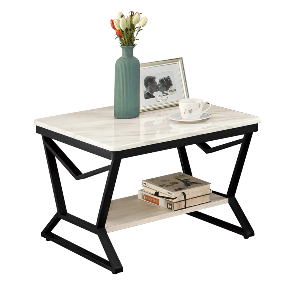 傑洛2尺工業風石面小茶几/邊几/邊桌