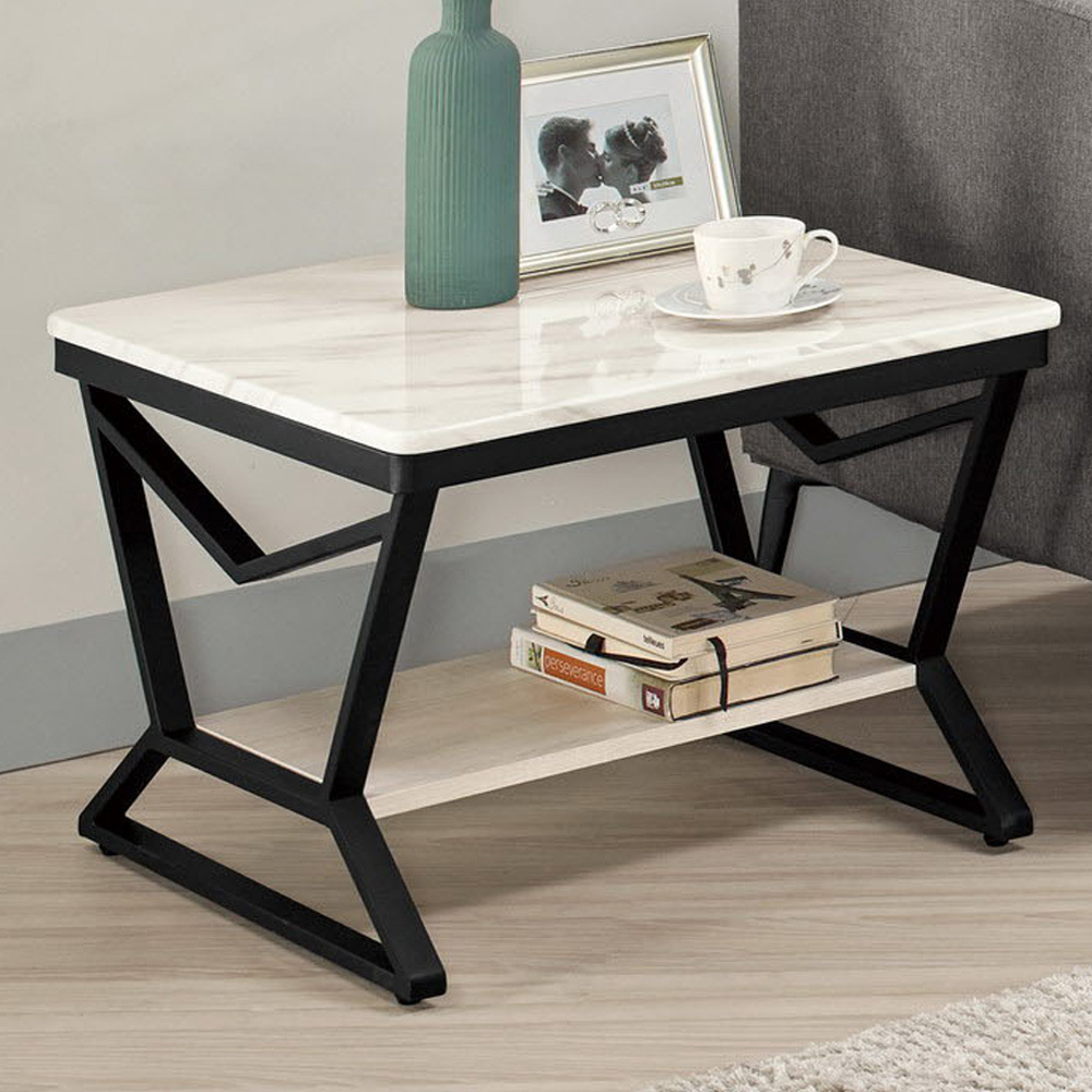 傑洛2尺工業風石面小茶几/邊几/邊桌