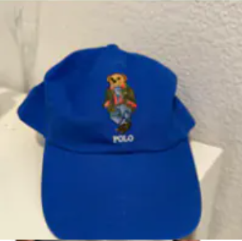 [S] PRL LAUREN BLUE 1460548 BEAR BASEBALL CAP, 710957164001 (SRL178)