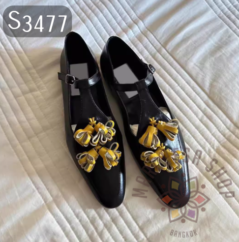 S3477 - 頭層小羊皮立體流蘇瑪麗珍平底鞋