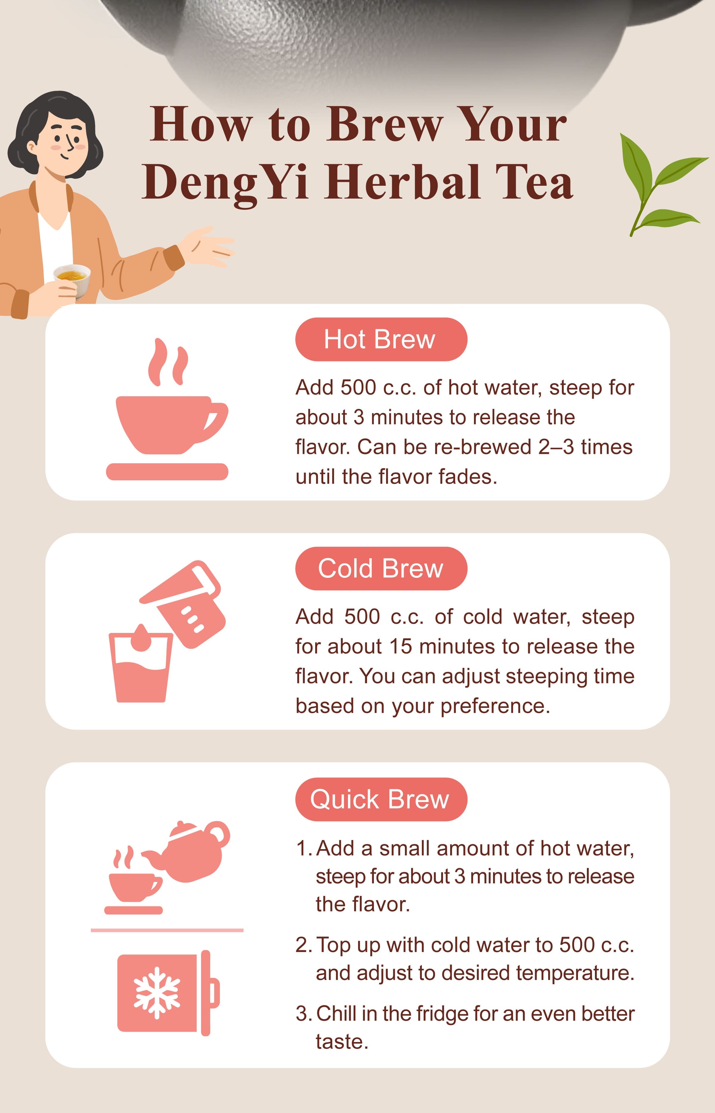 Dengyi Reishi Tea Brewing Instructions