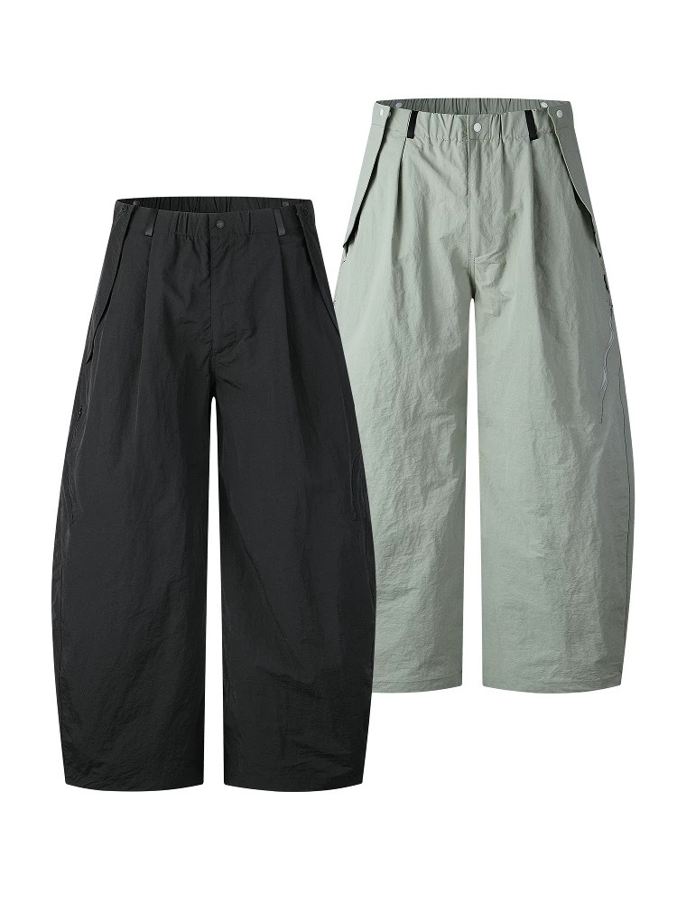WHYWORKS 25SS 「柳葉」彎刀褲機能活頁廓形態戶外透氣速乾長褲