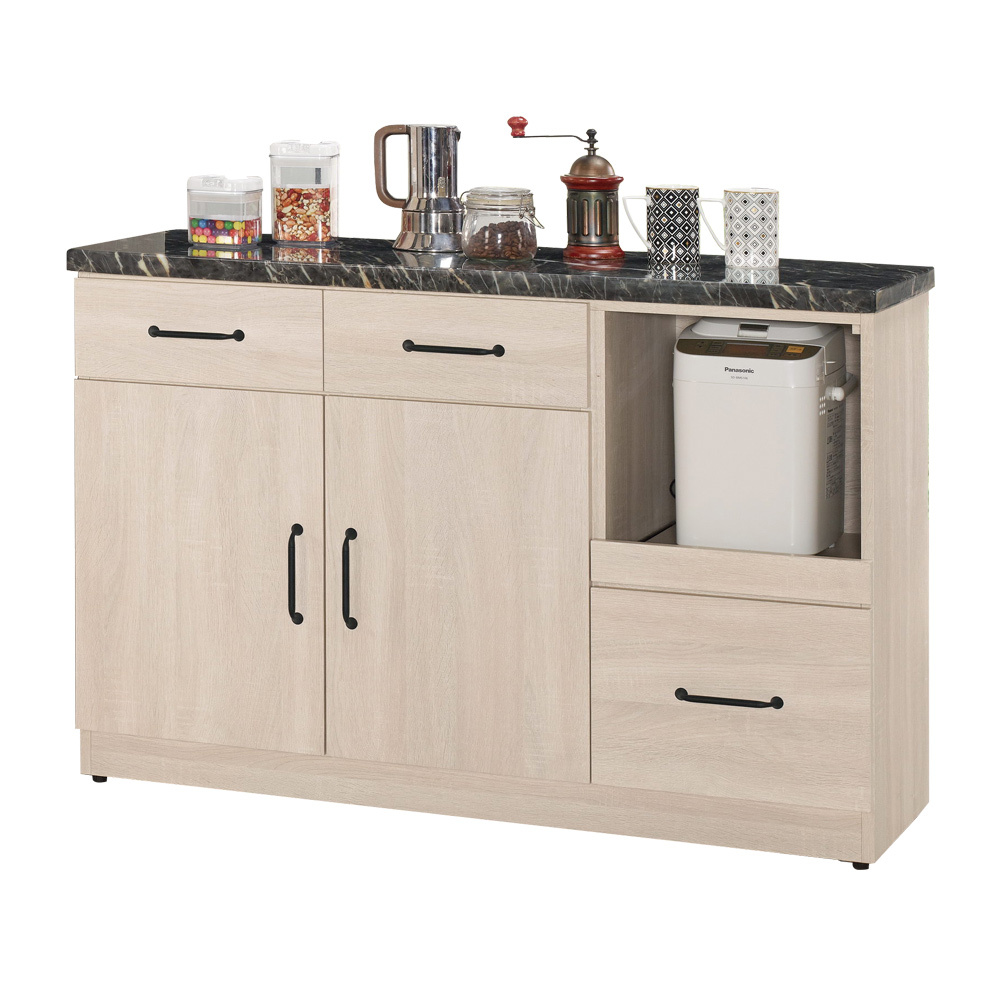 傑洛3.9尺工業風石面收納餐櫃/碗盤櫃/電器櫃/置物矮櫃