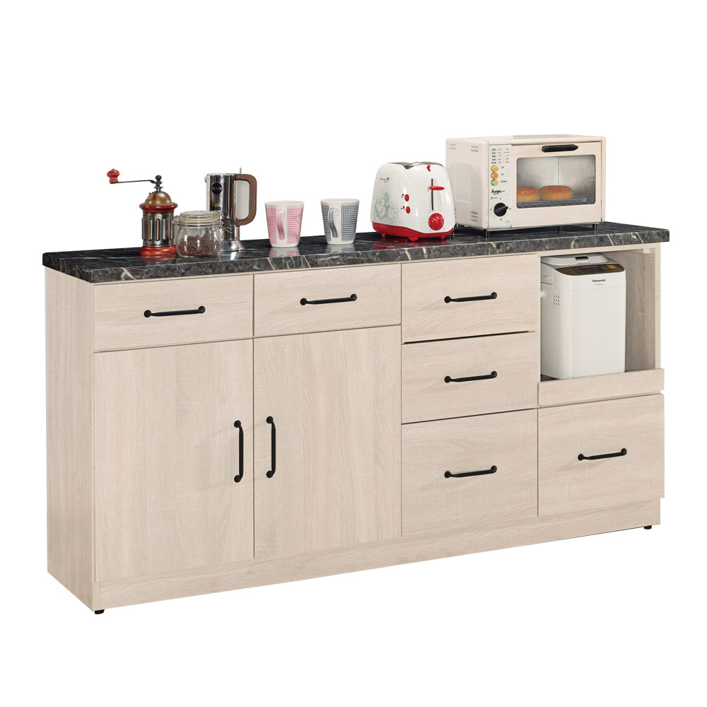 傑洛5.2尺工業風石面收納餐櫃/碗盤櫃/電器櫃/置物矮櫃