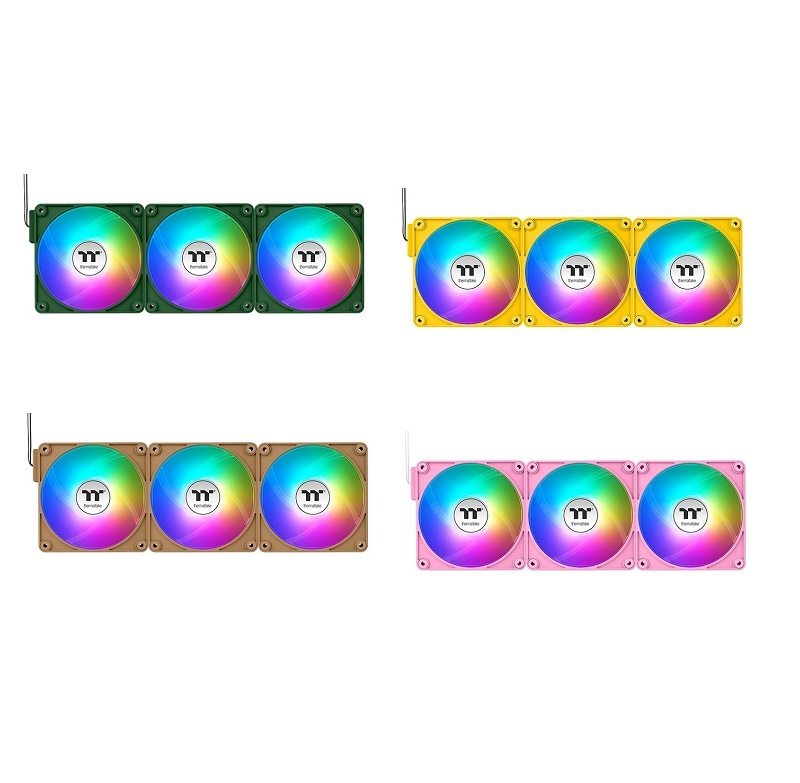 米特3C數位–曜越 CT140 EX ARGB 反轉 磁吸快接散熱風扇(三入)蜂芒黃/礫石砂/泡泡粉/競速綠