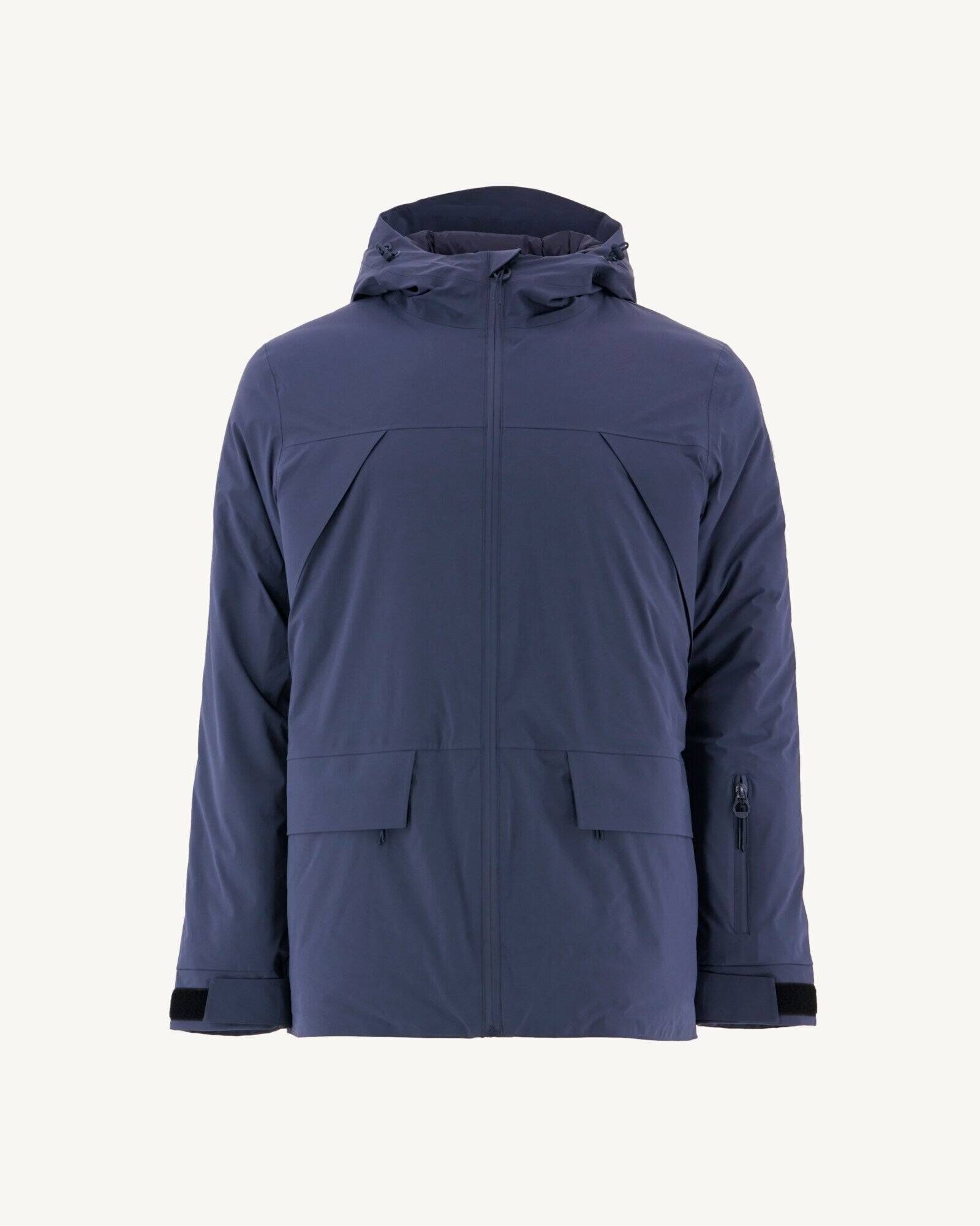 【JOTT】EVE連帽大口袋羽絨雪衣外套(藍)