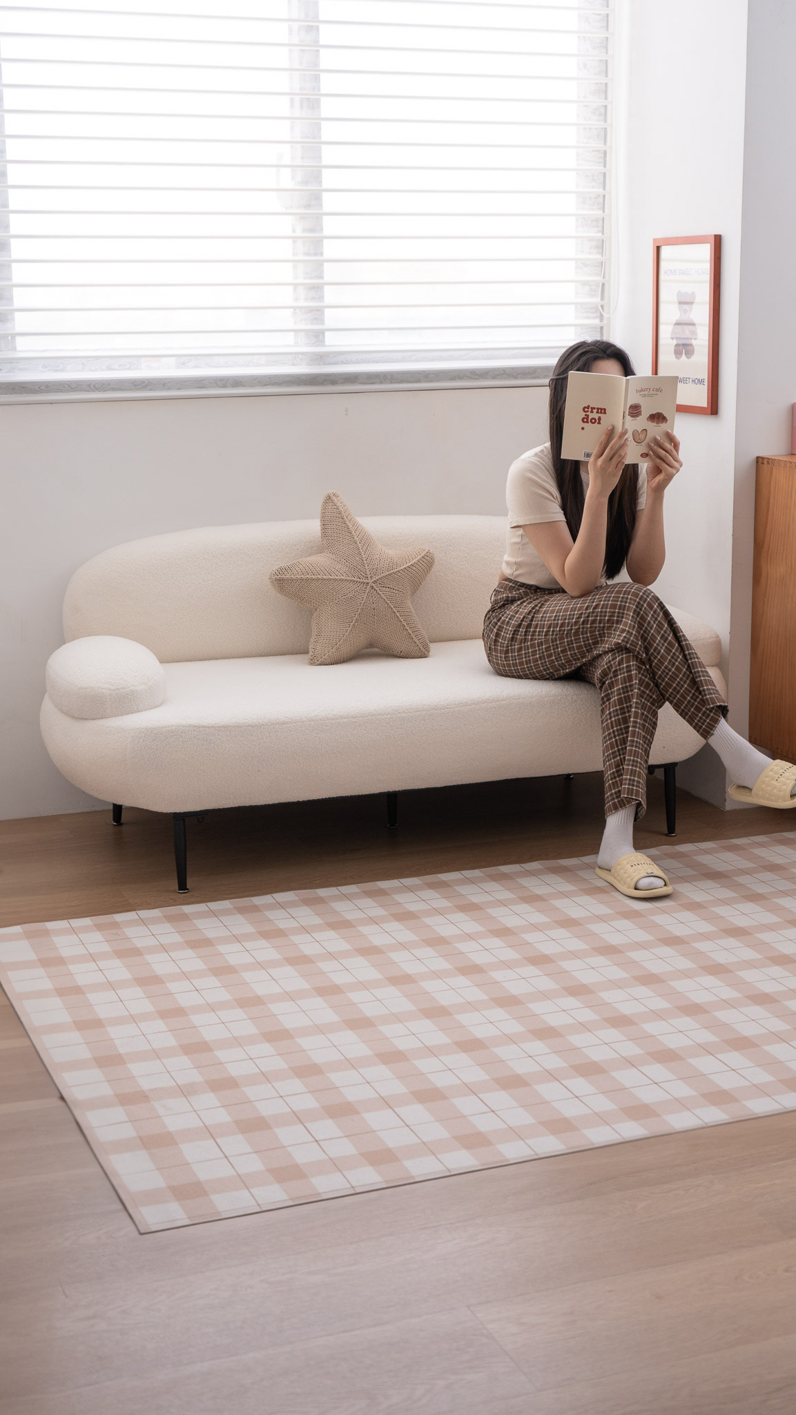 羊羔絨長沙發椅