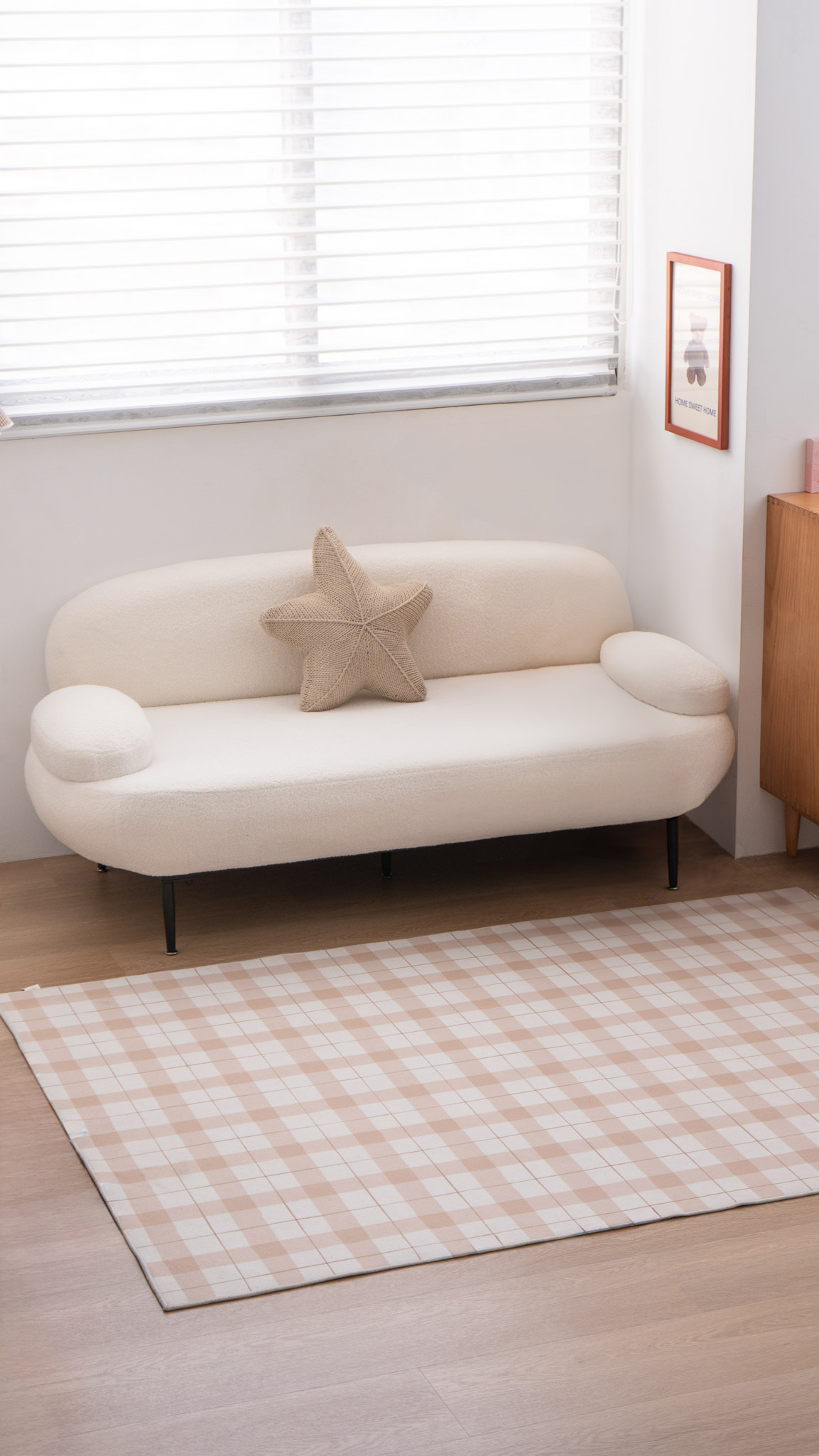 羊羔絨長沙發椅