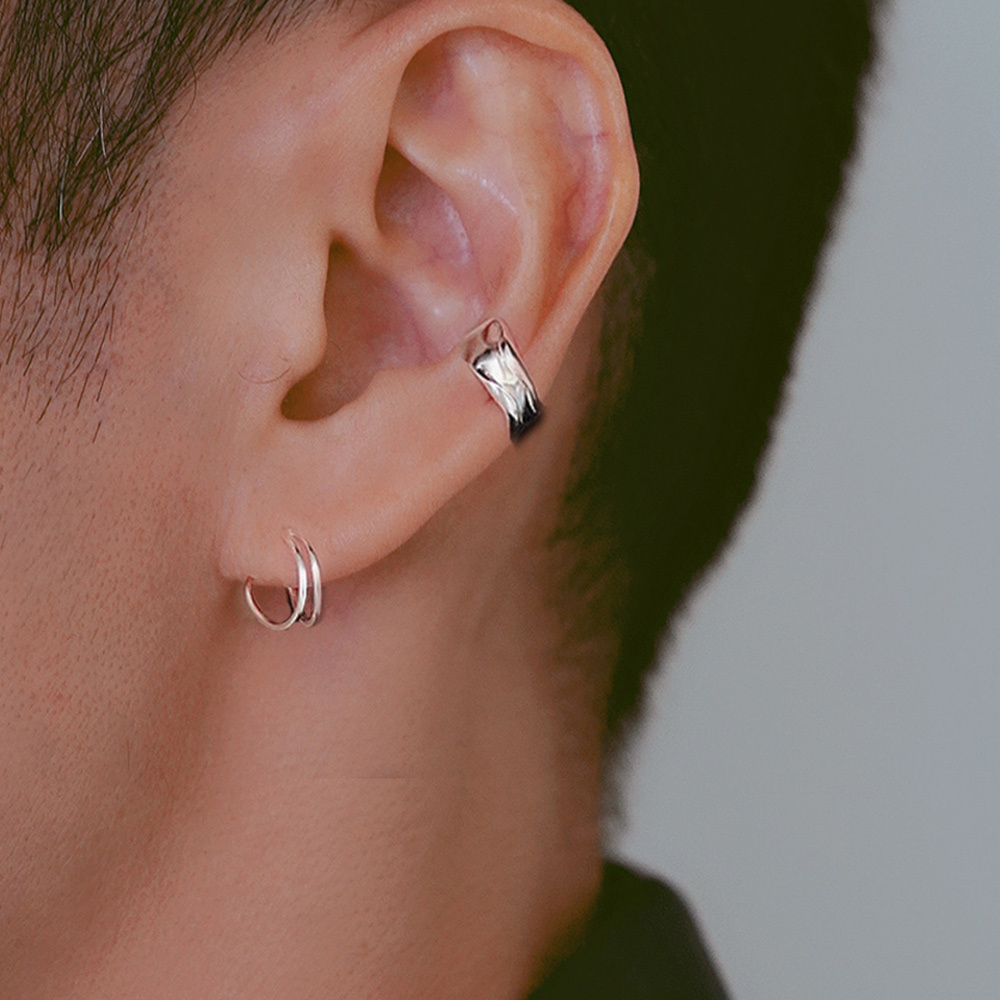 破曉純銀耳骨夾(單支) /SE620 個性 時尚 無耳洞耳環 極簡光面 男生耳環 中性飾品