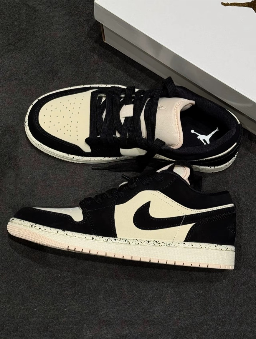 Nike Air Jordan 1 Low Black Guava Ice AJ1 奶茶粉 麂皮 拼接 米黑粉底 復古 休閒鞋 DC0774003