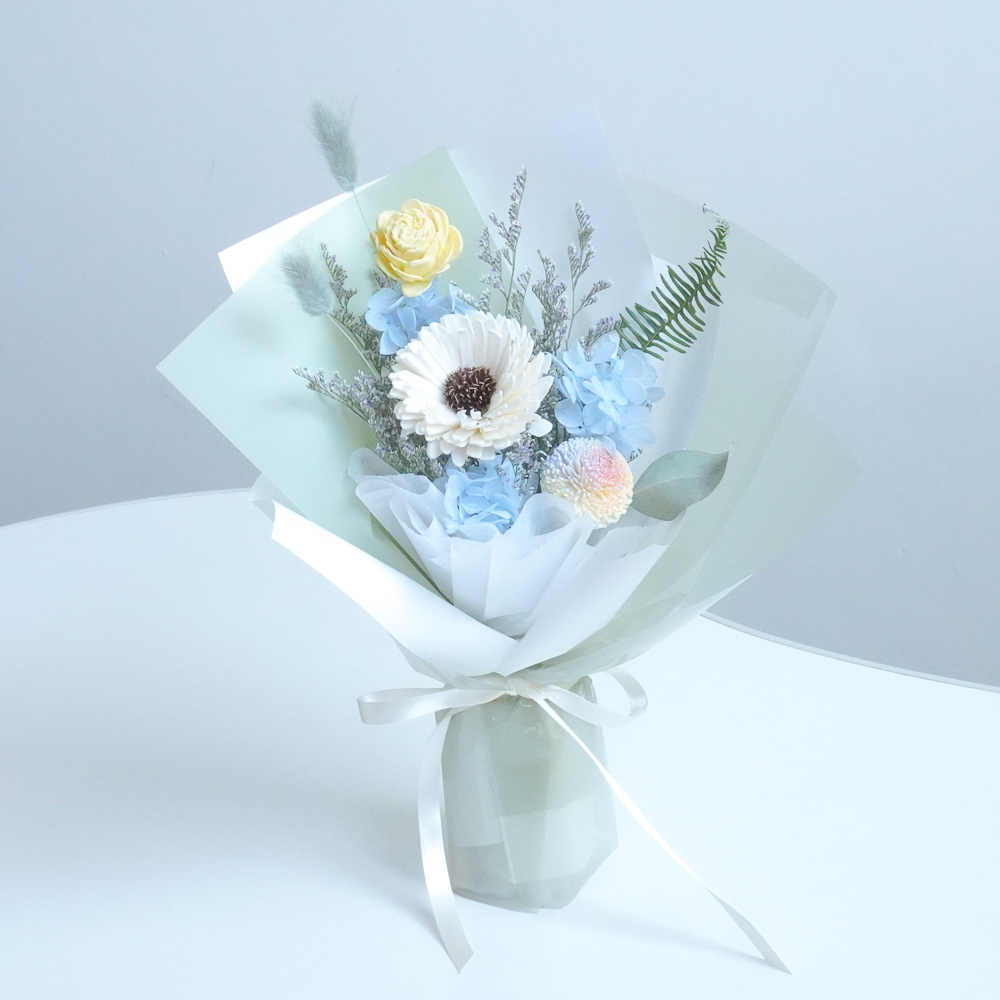 畢業花束,向日葵畢業花束推薦藍色畢業花束,藍天薄荷畢業花束