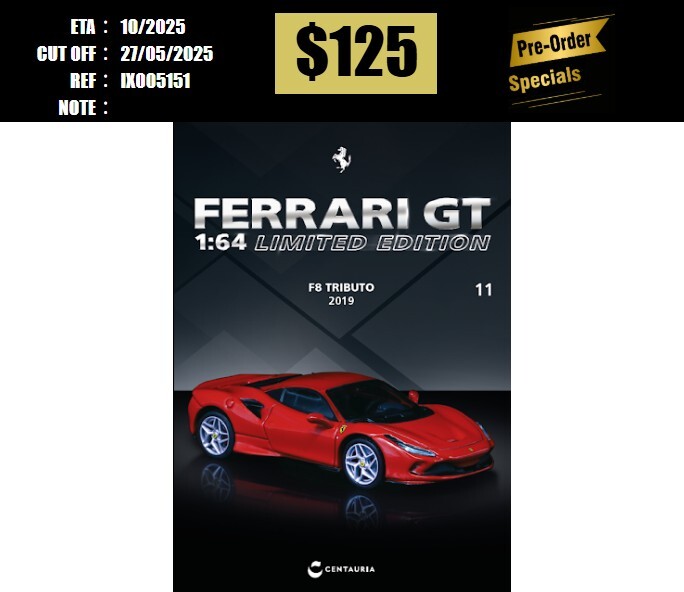 PO-$125 * IXO * 1:64 FERRARI F8 TRIBUTO 2019 English Version [OD15/05]