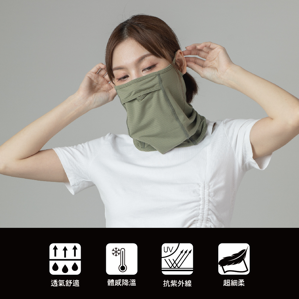 【肌涼】開口耳掛式冰絲防曬巾丨7AB0047