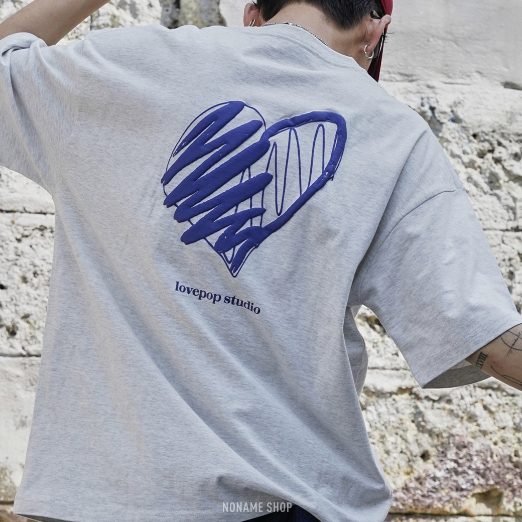 PUBLUX Lovepop Studio 泡棉 愛心 落肩 短袖 三色 (男款)