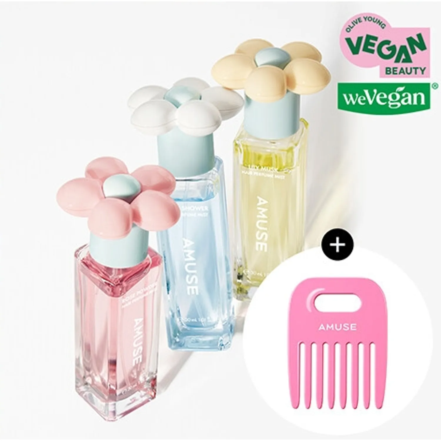 AMUSE 怦然心動髮香噴霧連迷你梳 30ml【3款香味】