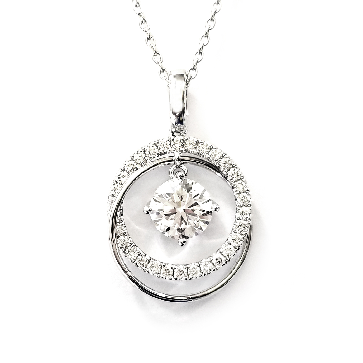 18K白金 實驗室培育鑽石吊墜