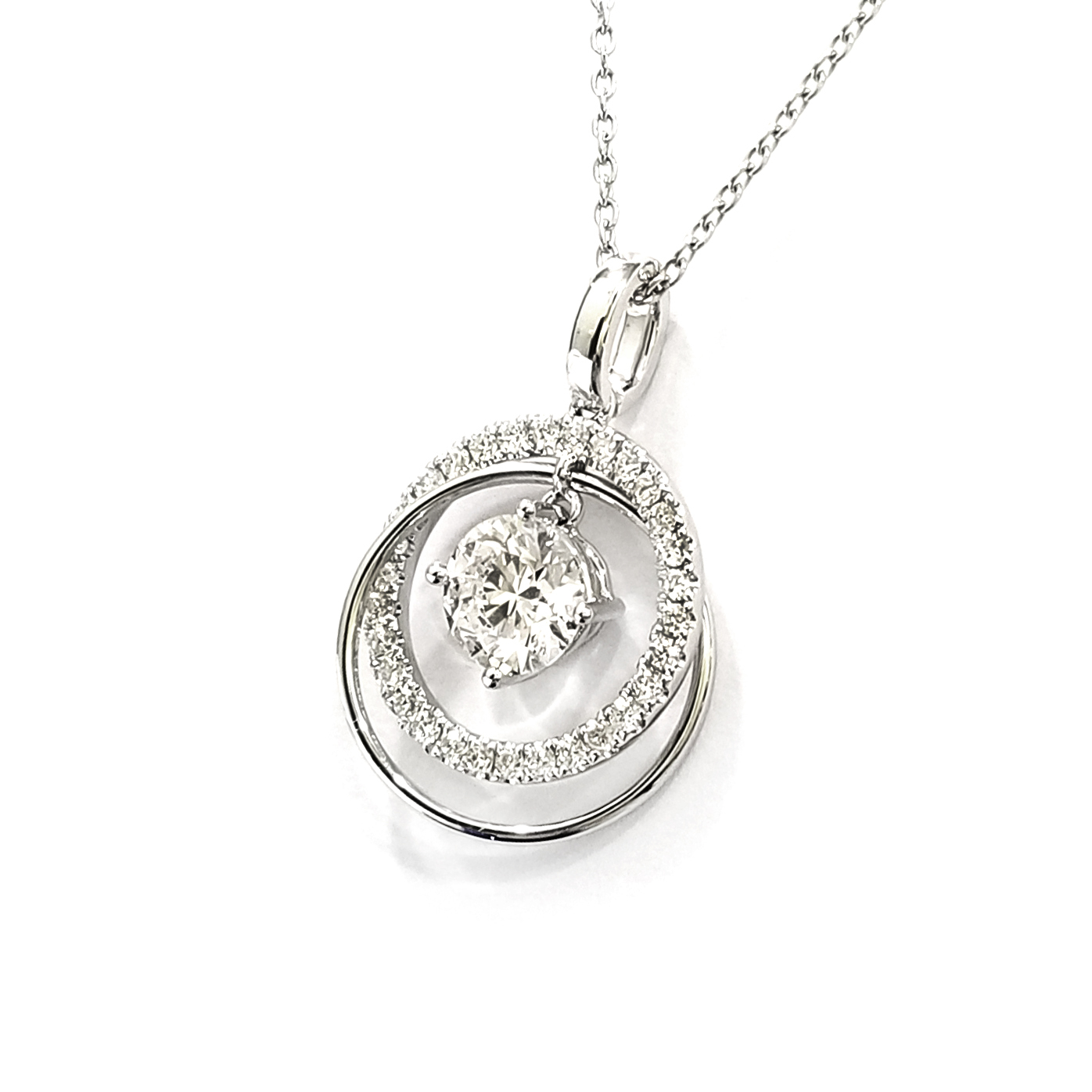 18K白金 實驗室培育鑽石吊墜