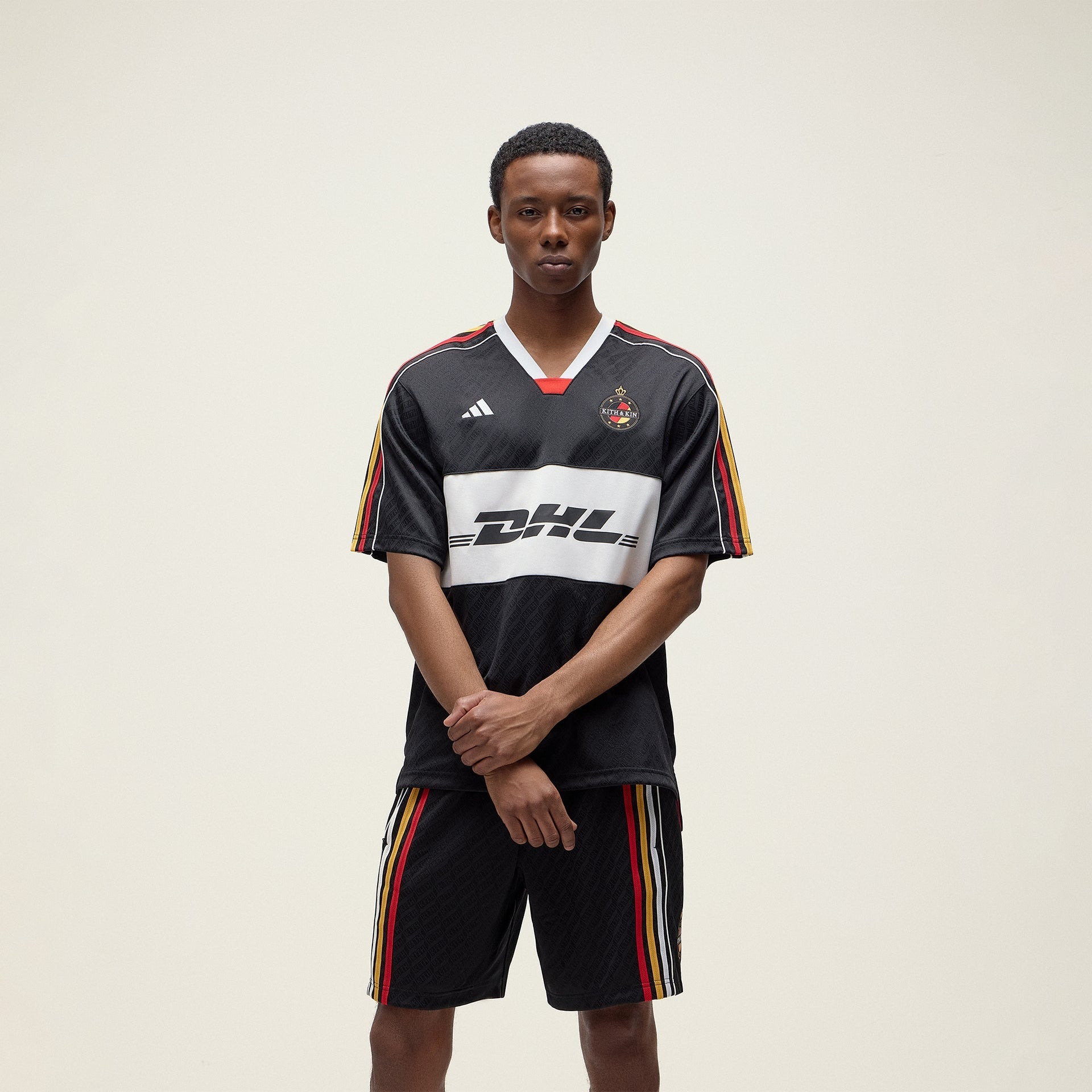 2025SS Kith for adidas Football DHL Express Jersey 三方聯
