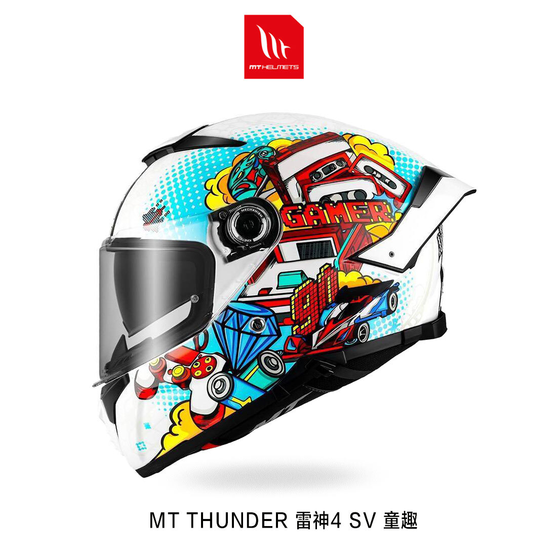 MT THUNDER 4 SV 雷神4 童趣 彩繪 全罩安全帽