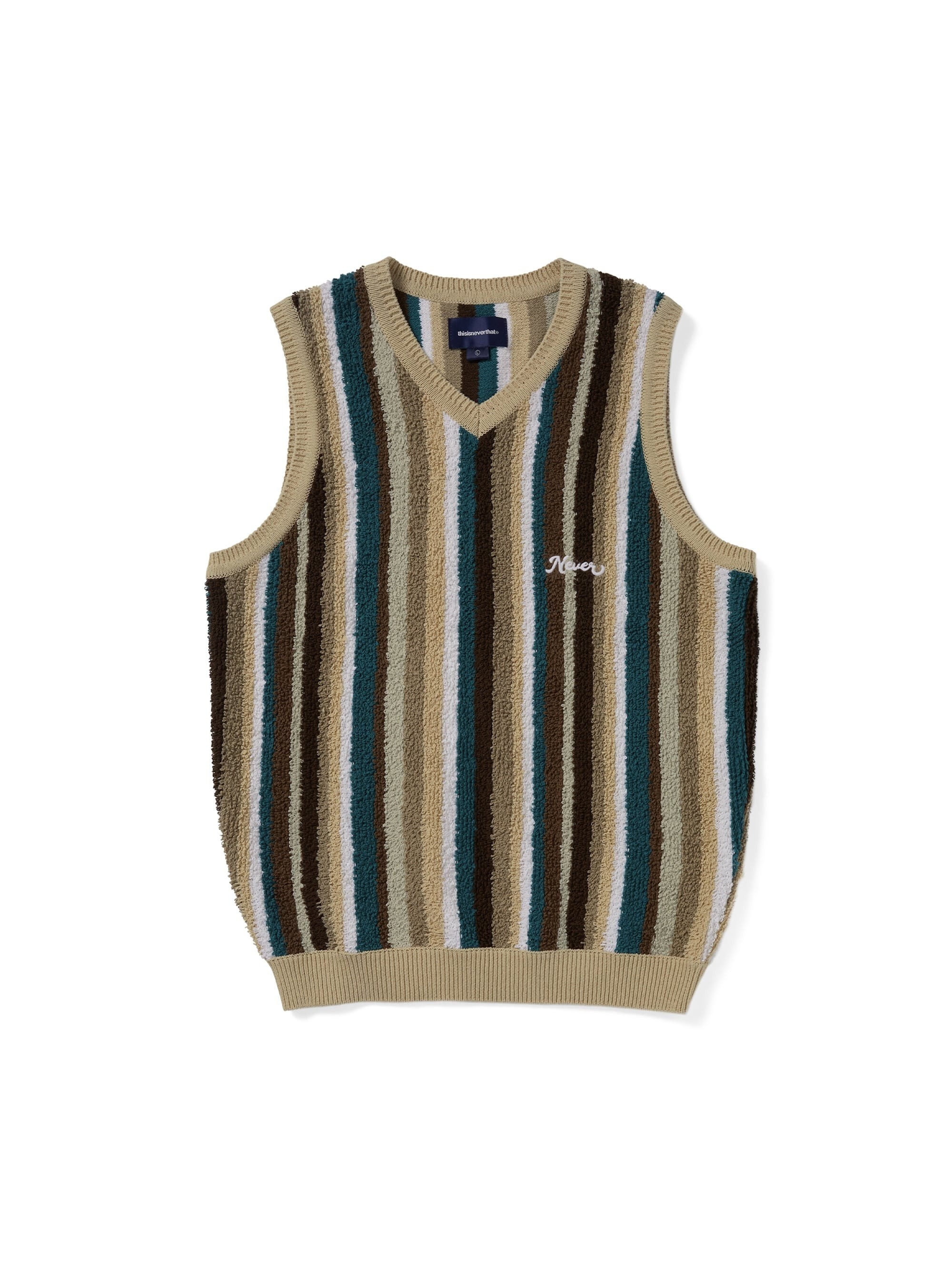 thisisneverthat｜Striped Knit Vest "Beige"