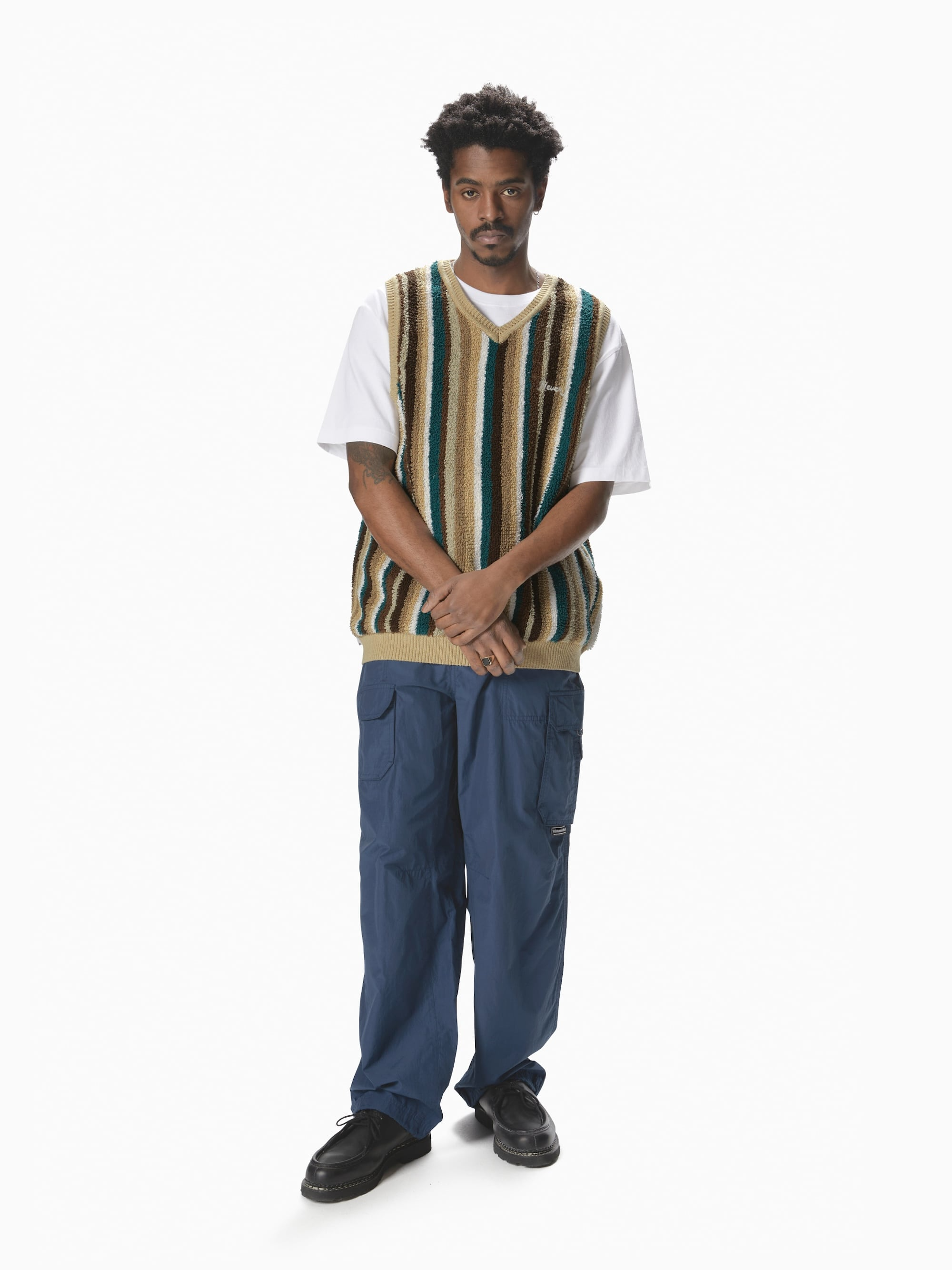 thisisneverthat｜Striped Knit Vest "Beige"