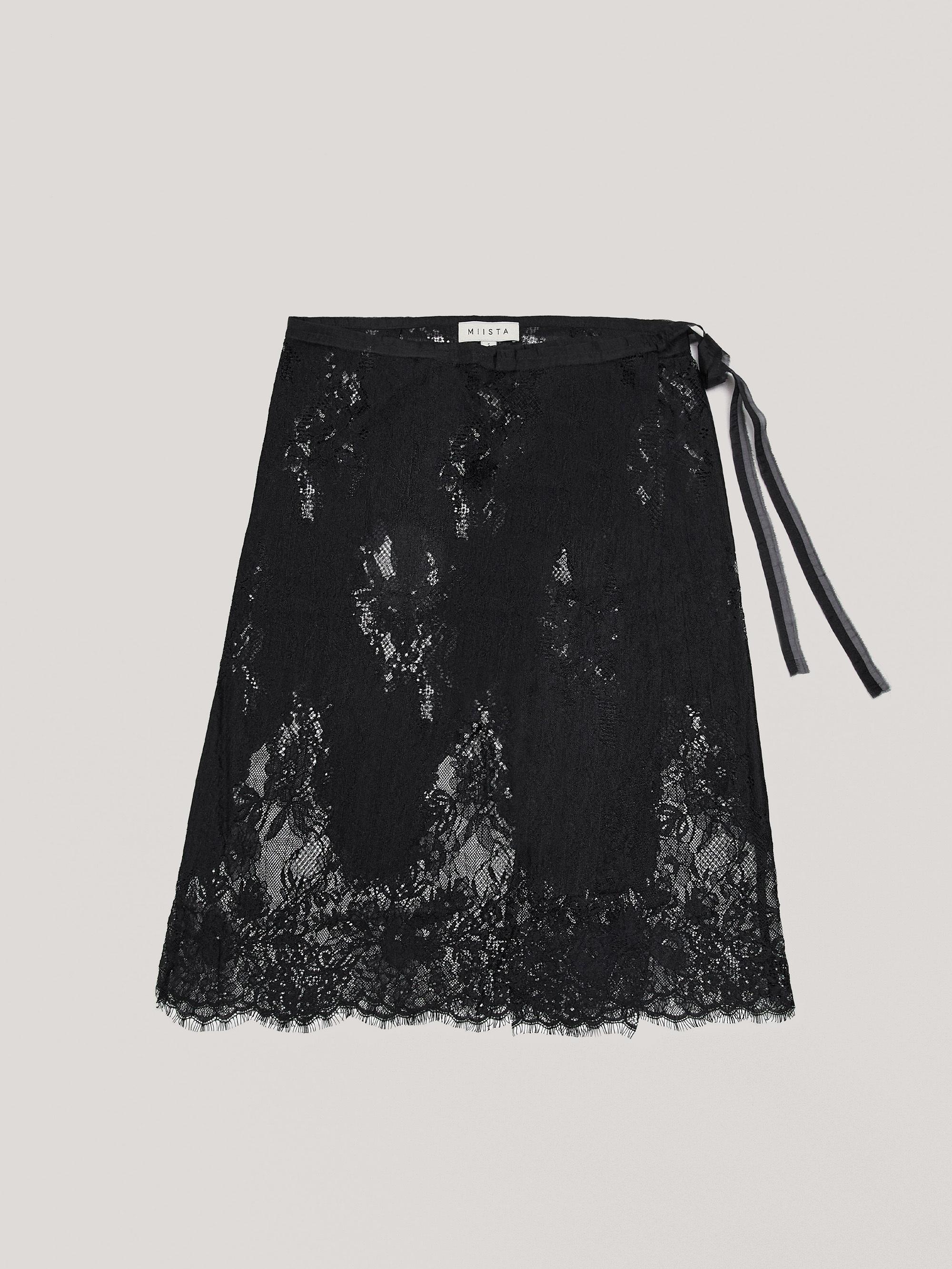MIISTA Cili Black Lace Wrap Skirt 短裙