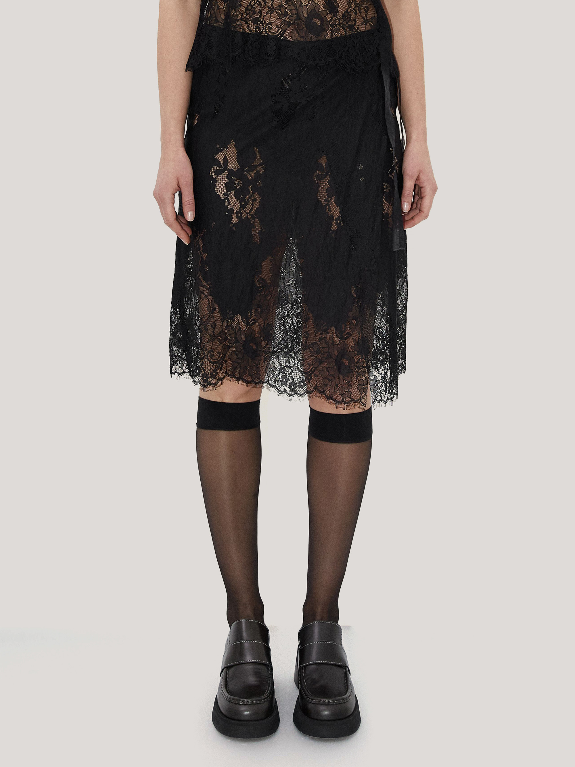 MIISTA Cili Black Lace Wrap Skirt 短裙