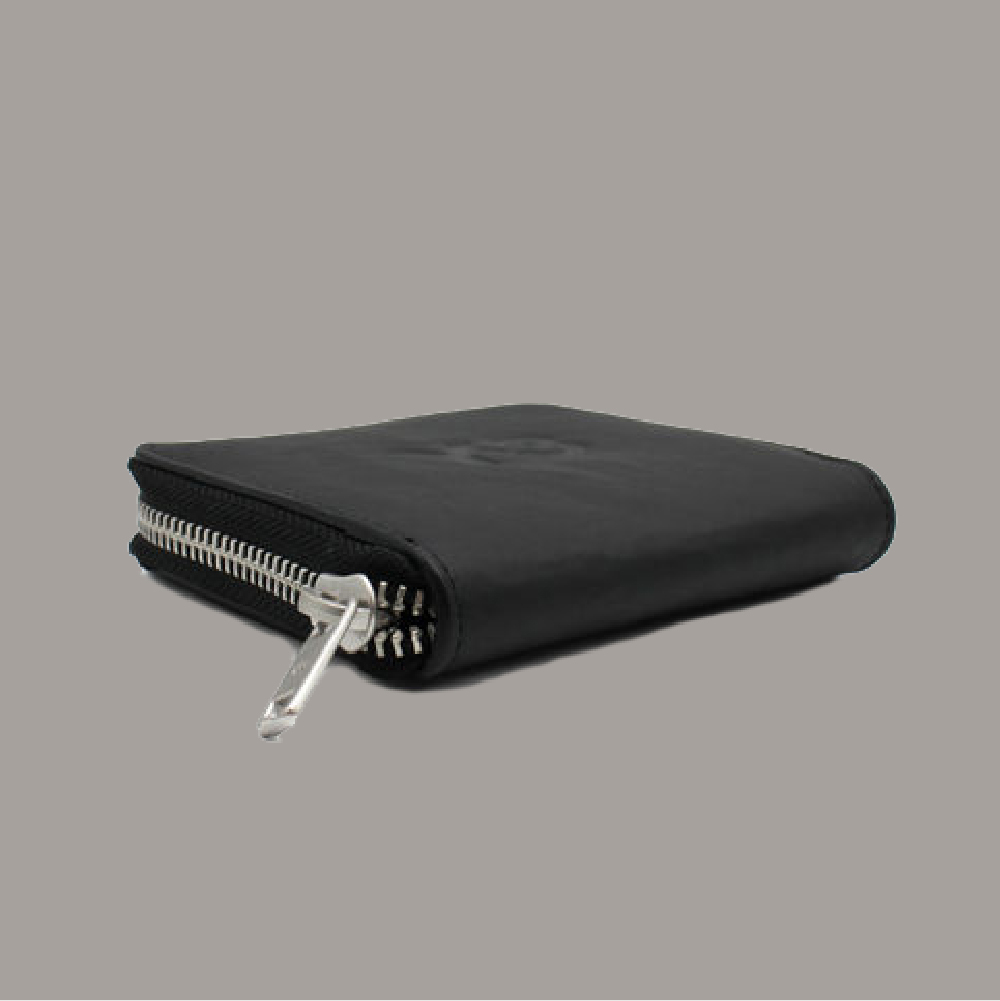 【 Y-3 WALLET 皺褶皮革零錢包 - 黑 】