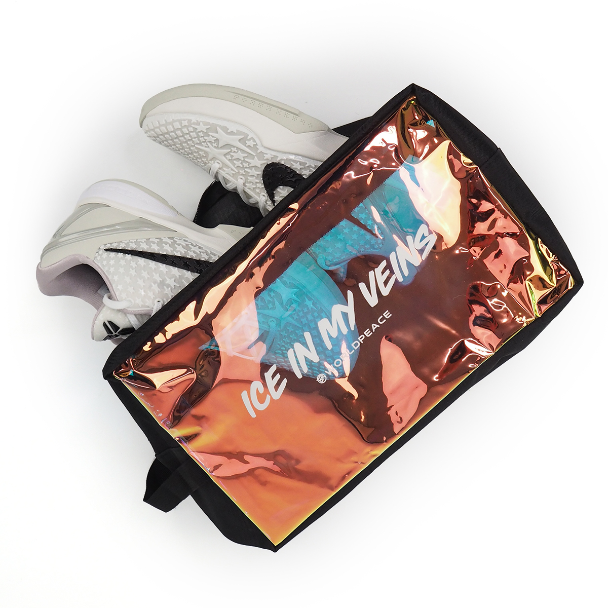 WORLDPEACE 透窗運動收納袋 鞋袋 炫彩雷射PVC 收納包 運動包 CP-AC-45 [現貨商品]