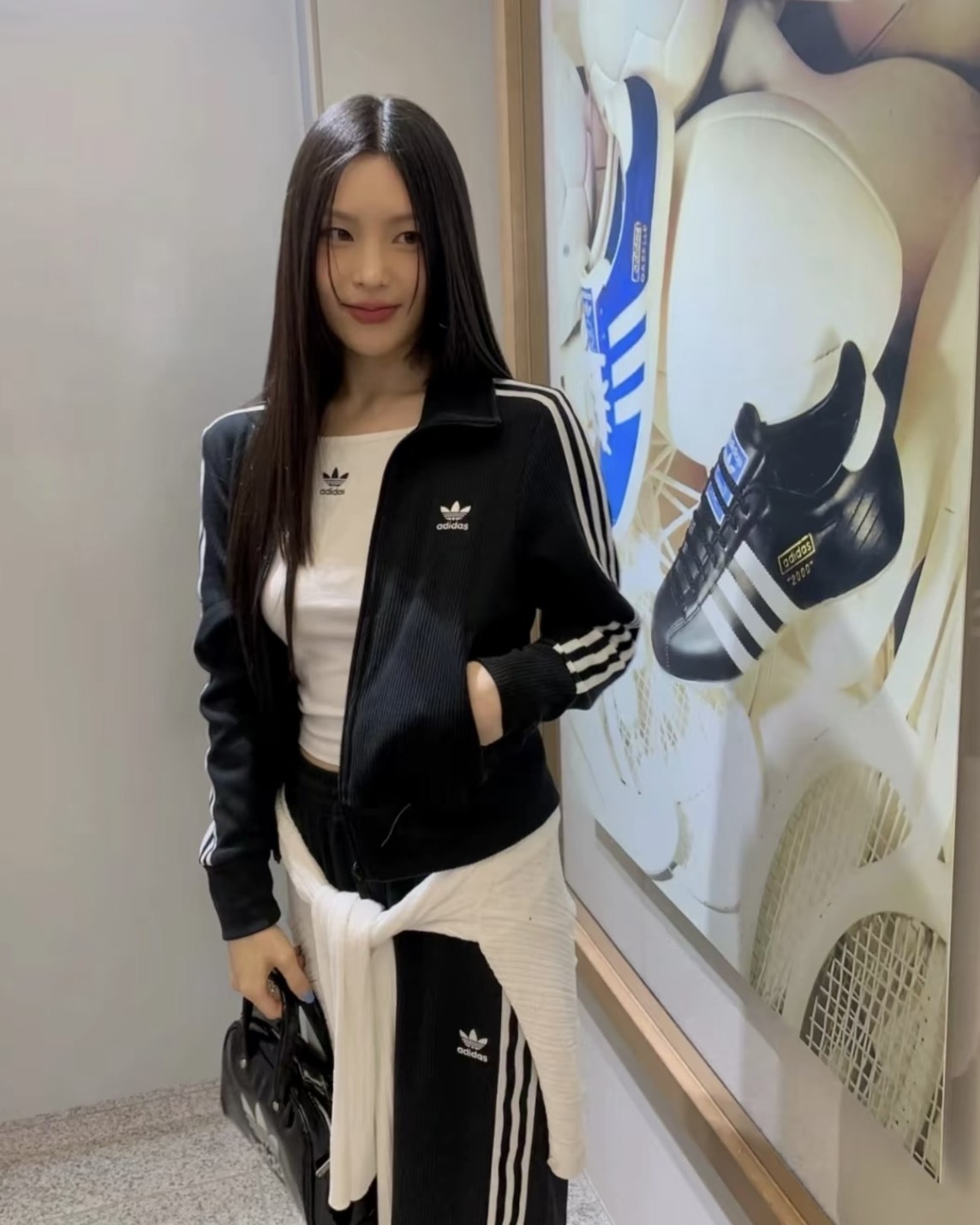 【預購】ADIDAS ORIGINALS W 刺繡LOGO 坑條外套 黑色 IY7278