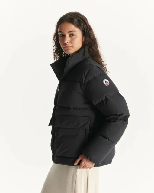 【JOTT】SHE造型口袋羽絨外套(黑)