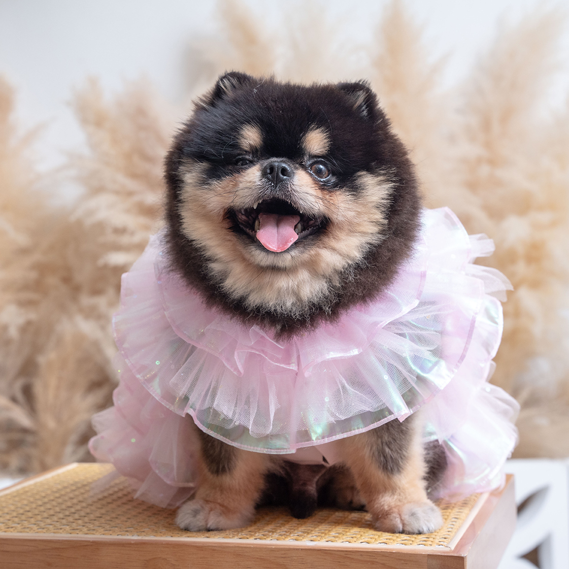 Pink Tiered Wedding Gown