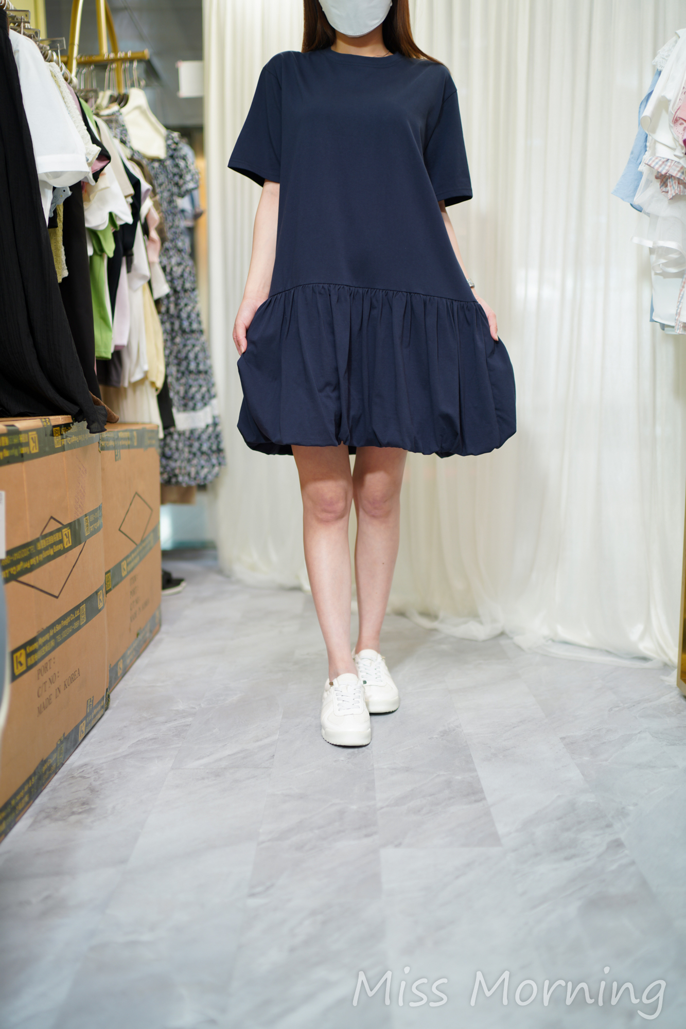 小泡泡下裙款連身裙(14589)