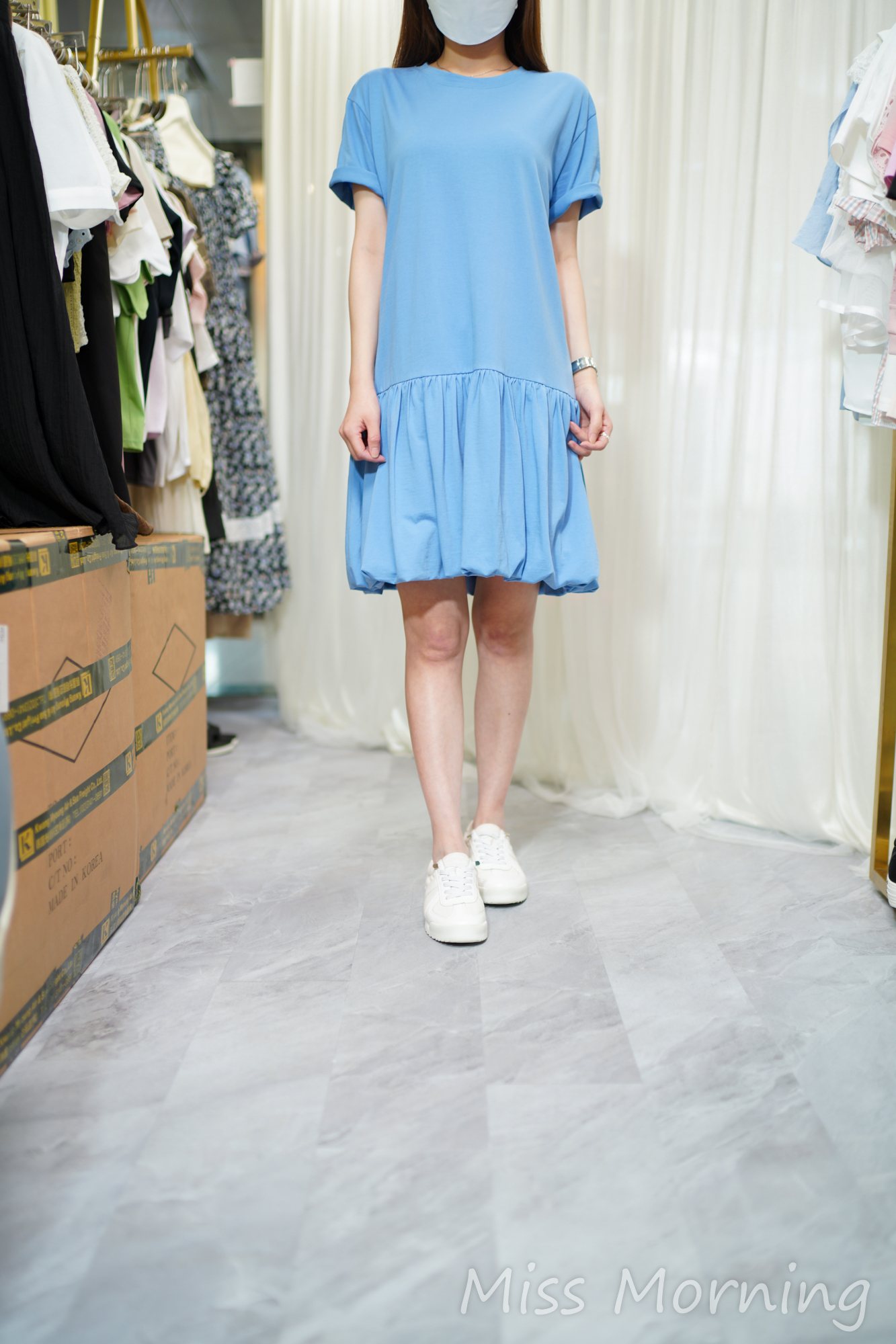 小泡泡下裙款連身裙(14589)