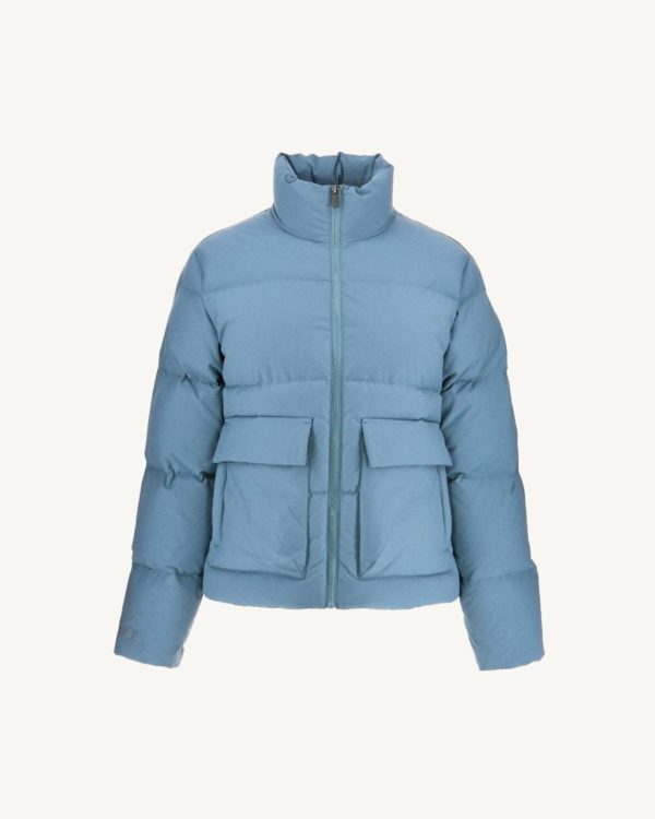【JOTT】SHE造型口袋羽絨外套(藍)