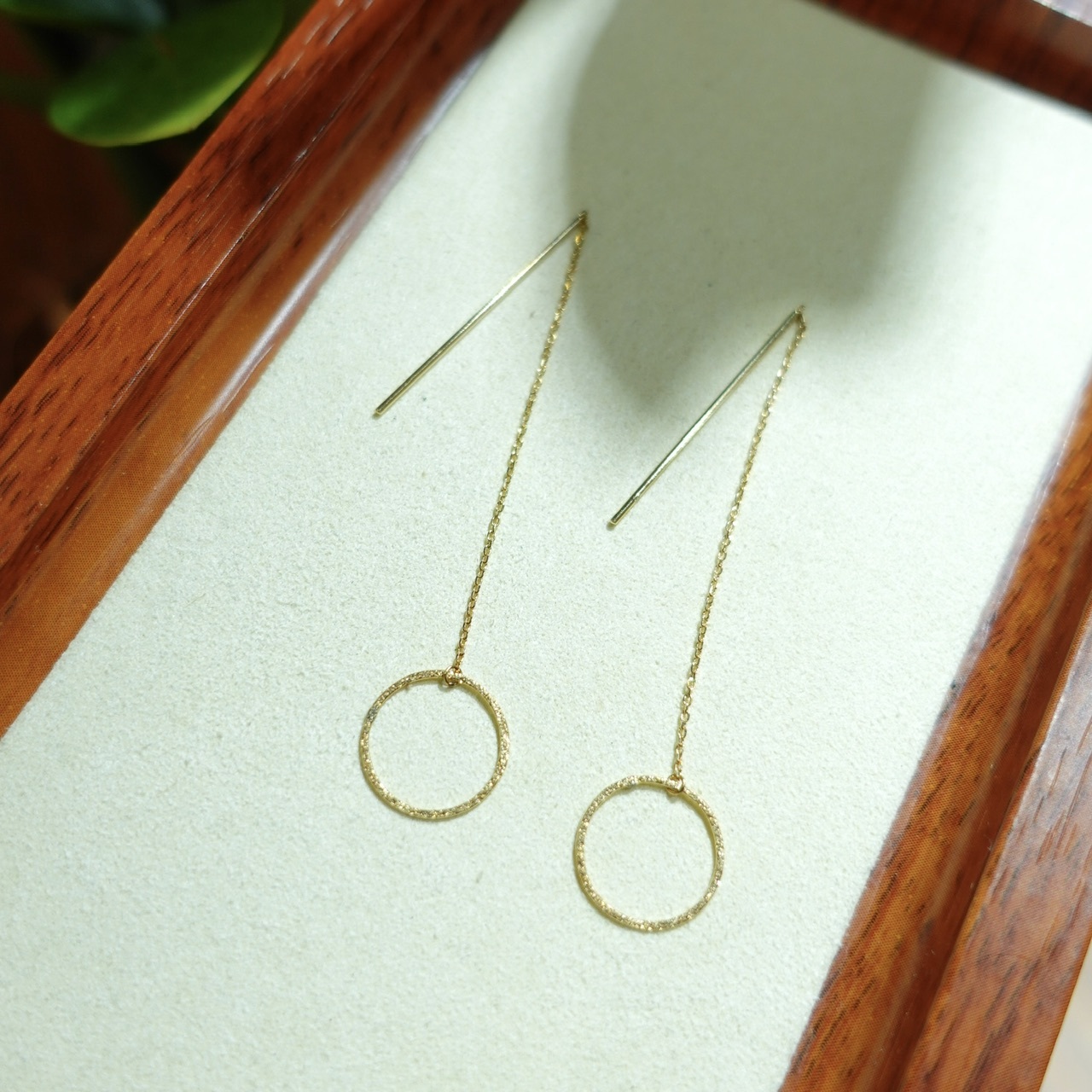 18K金幾何圖形耳線 - 圓形