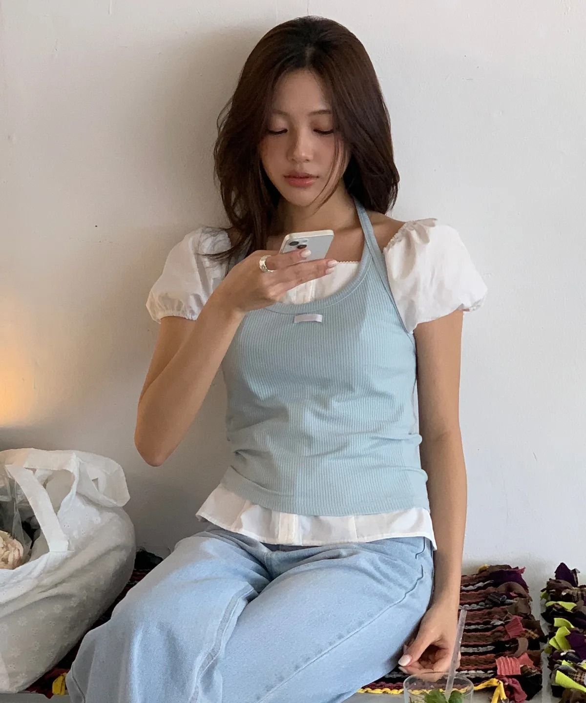 Letter From Moon Letters Label Halterneck Top