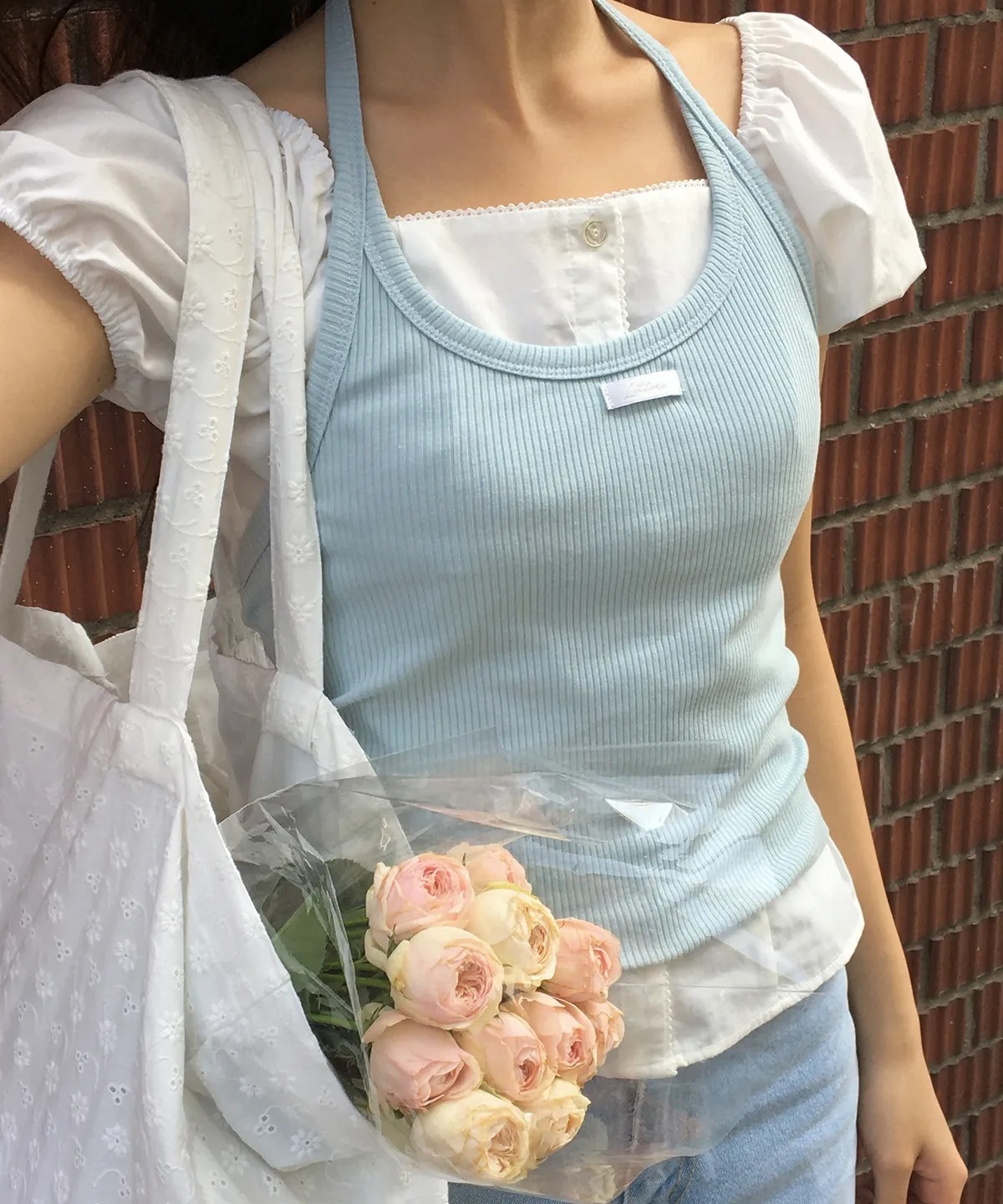 Letter From Moon Letters Label Halterneck Top